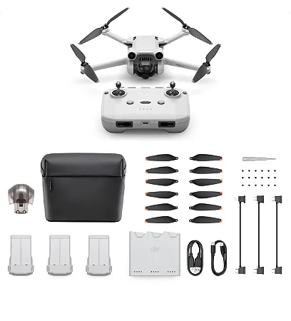 Drone DJI Mini 3 Pro + RC-N1 controle sem tela + Fly More  Kit Plus 